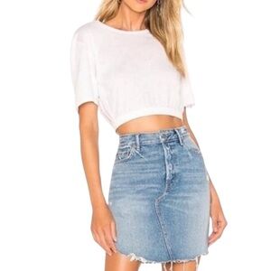 GRLFRND Rhoda distressed asymmetrical Jean skirt size 29 excellent condition